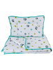 "Turquoise Travel" Super Soft & Smooth QUILT & PILLOW SET / PLAY MAT