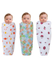 "Pink Food - Square Lines - Orange Space" 44 inch Soft and Smooth Baby Swaddle Wrap