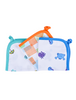 "Turquoise Travel - Orange Square Lines - Blue Sea Animals" Silky Smooth Napkins / Washcloths