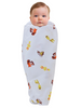 "Yellow Animal" 44" Soft and Smooth Mulmul Fabric Baby Swaddle Wrap
